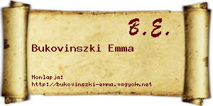 Bukovinszki Emma névjegykártya