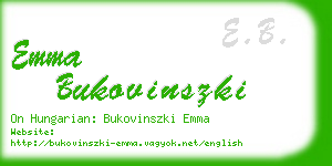 emma bukovinszki business card